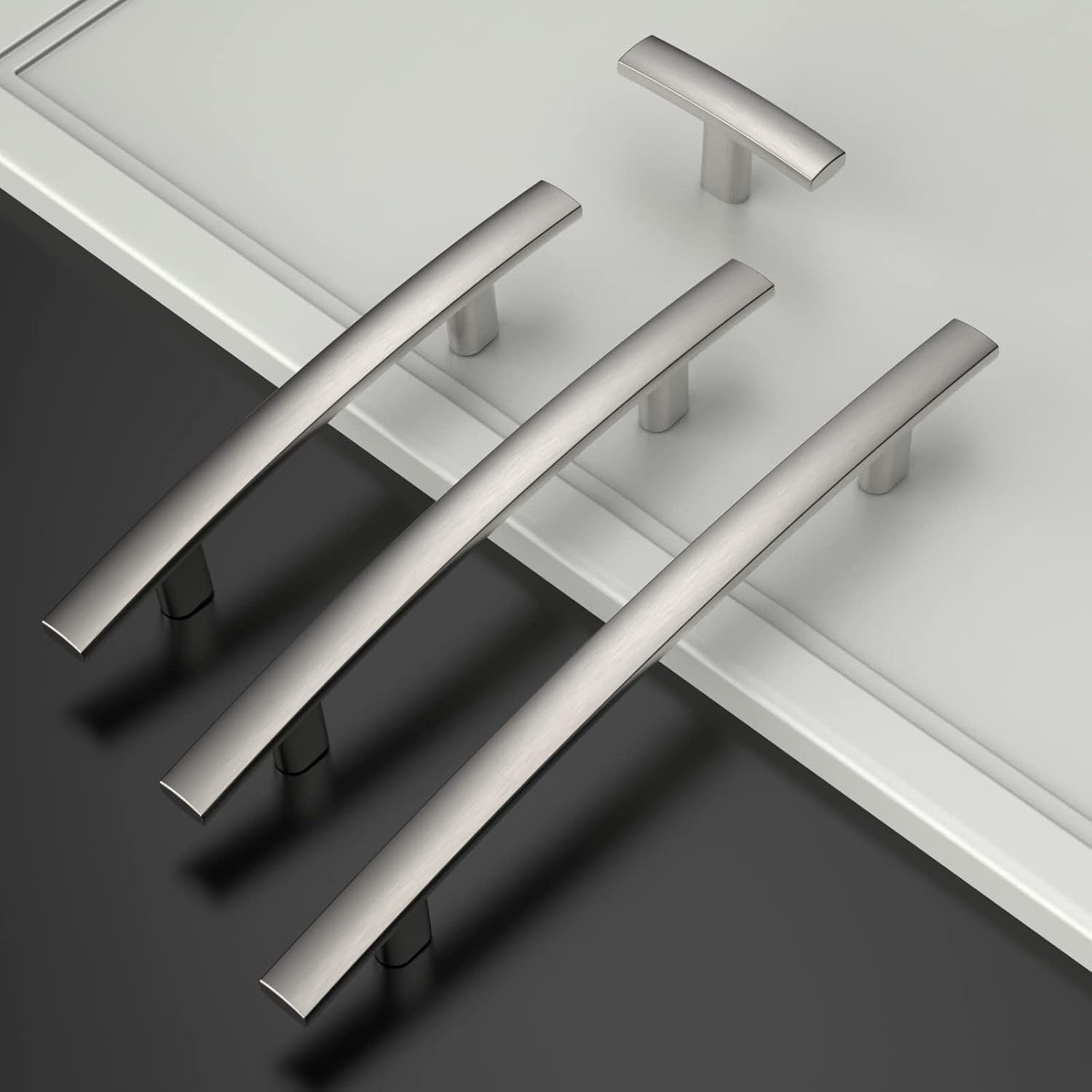 10 Pack Brushed Satin Nickel 3-3/4 Inch(96Mm) Hole Centers Kitchen Cabinet Pulls Hardware Kitchen Handles for Cabinets Cupboard Handles Drawer Pulls ZH0003