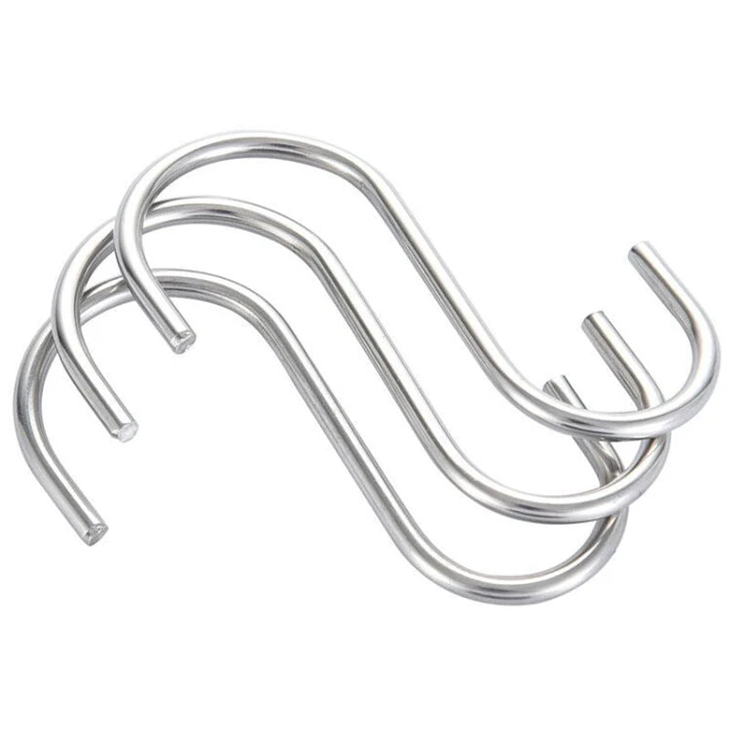 1Pc Stainless Steel Practical Hooks S Shape Kitchen Railing S Hanger Hook Clasp Holder Hooks for Hanging Clothes Handbag Hook