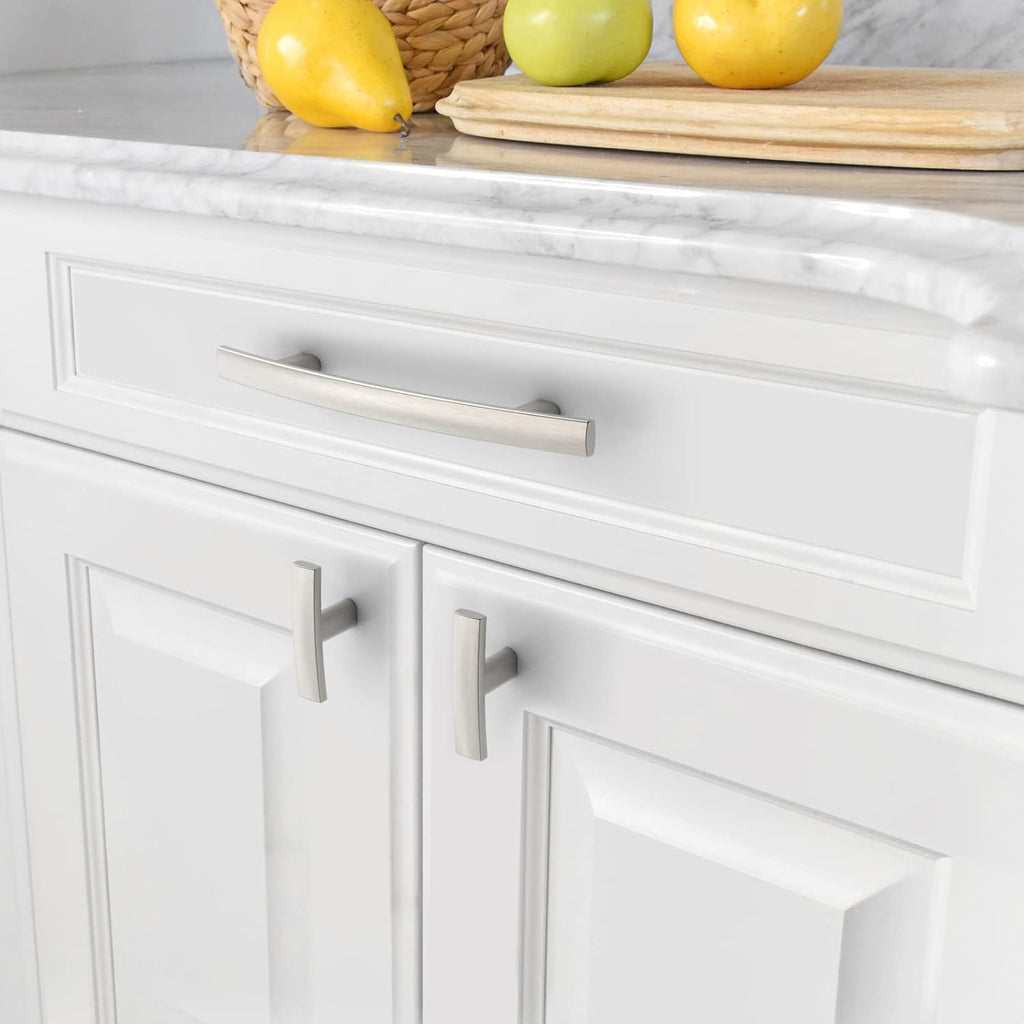 10 Pack Brushed Satin Nickel 3-3/4 Inch(96Mm) Hole Centers Kitchen Cabinet Pulls Hardware Kitchen Handles for Cabinets Cupboard Handles Drawer Pulls ZH0003