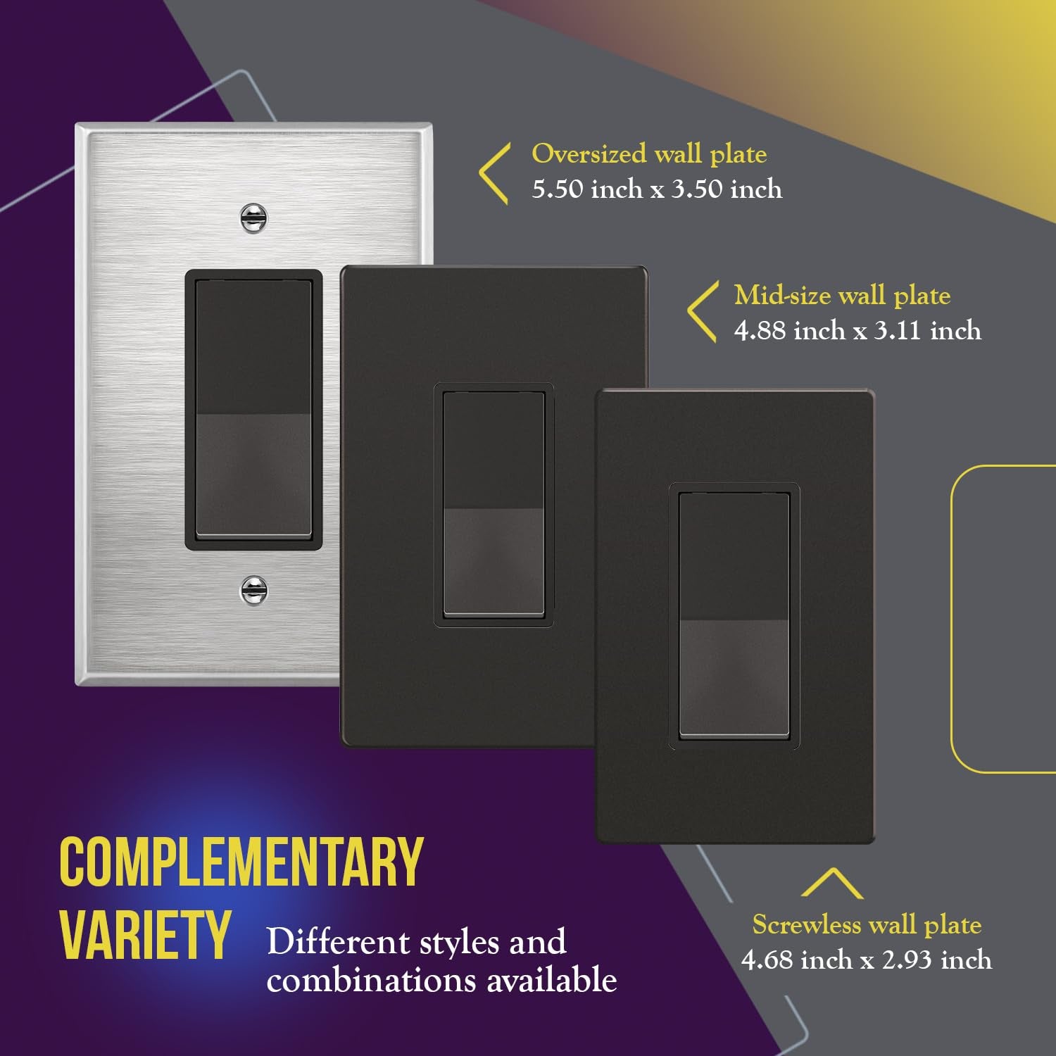 3-Way Decorator Paddle Light Switch, Gloss Finish, Single Pole or Three Way, 3 Wire, Grounding Screw, Residential Grade, 15A 120V/277V, UL Listed, 93150-DB, Dark Bronze