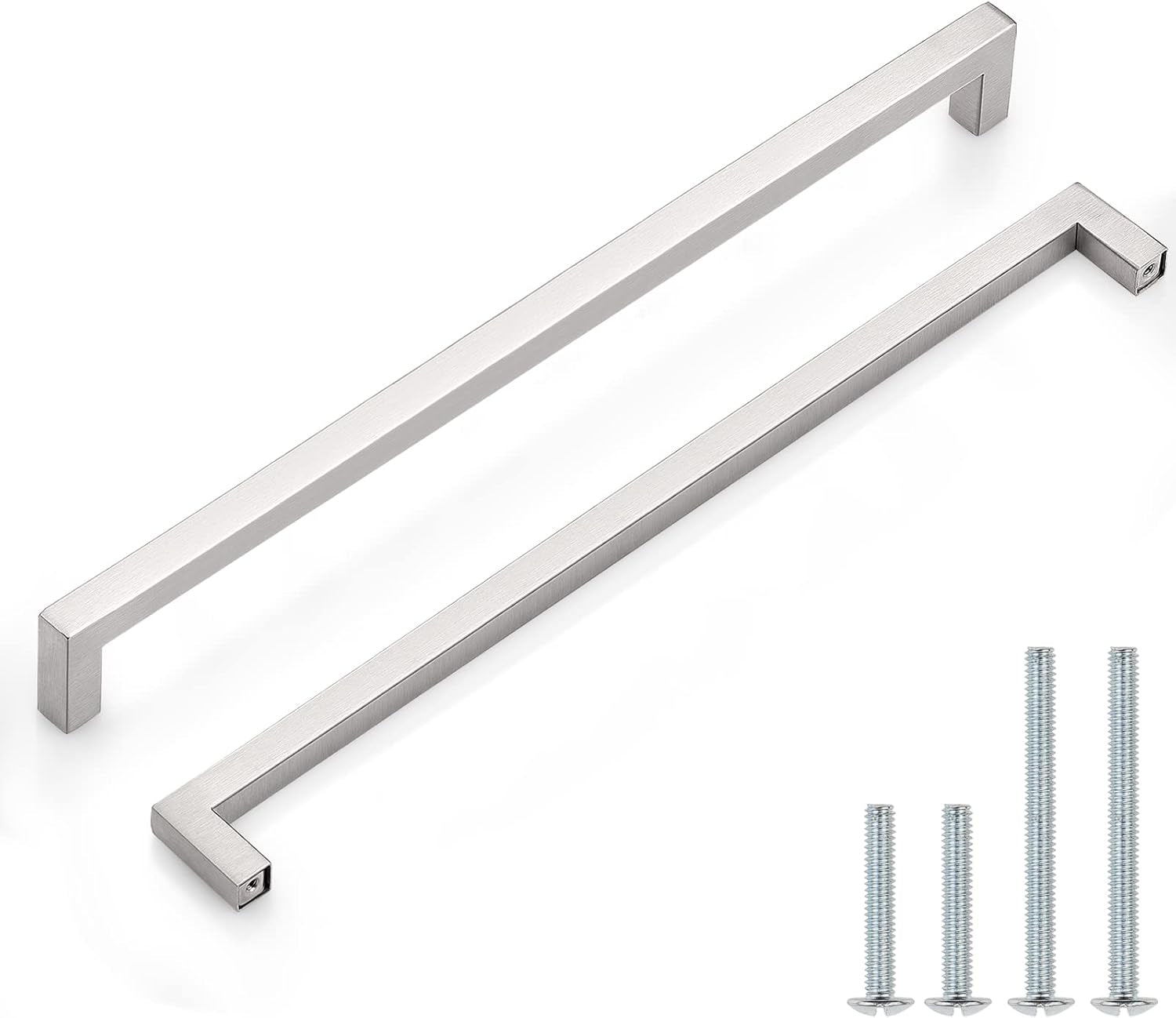 15 Pack Square Modern Stainless Steel Brushed Nickel Cabinet Handles Kitchen Cupboard Drawer Dresser Pulls Hardware， 12-3/5" (320Mm) Hole Centers